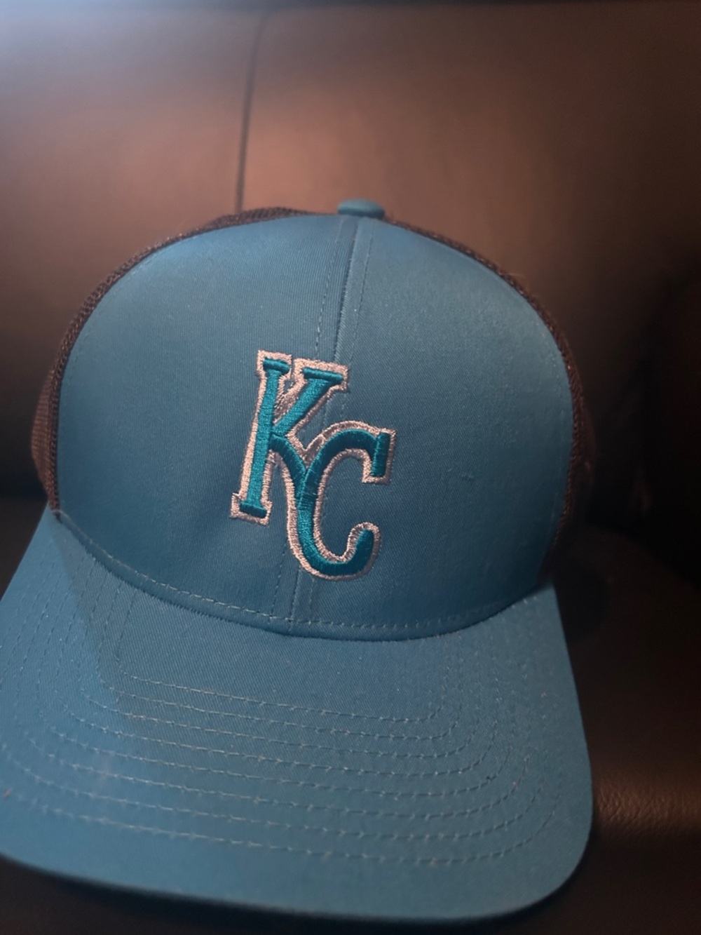 KC Logo Blue Mesh-Back Men's Hat